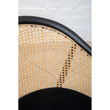 Orsina Corso Rattan Dining Chair – Black Cane Back & Velvet Seat