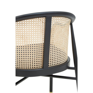 Orsina Corso Rattan Dining Chair – Black Cane Back & Velvet Seat