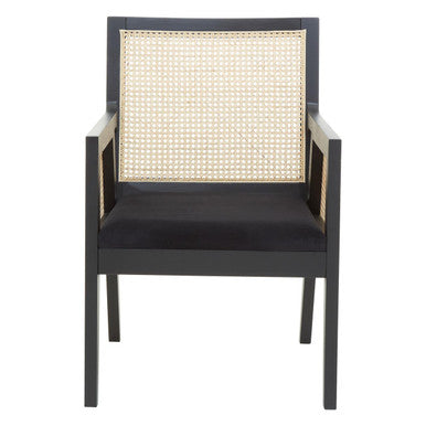 Orsina Corso Rattan Dining Chair | Black Birch Frame & Velvet Seat