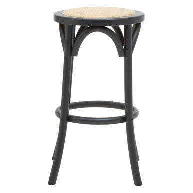 Orsina Corso Rattan Counter Stool – Black Birchwood and Natural Seat