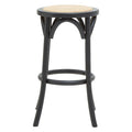 Orsina Corso Rattan Counter Stool – Black Birchwood and Natural Seat