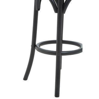 Orsina Corso Rattan Counter Stool – Black Birchwood and Natural Seat