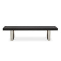 Orsina Ulmus Black Elm Wood Dining Bench with Stainless Steel Legs