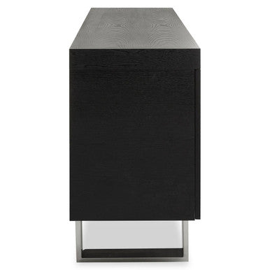 Orsina Ulmus Black Elm Wood Sideboard – Modern 3-Drawer Storage Cabinet