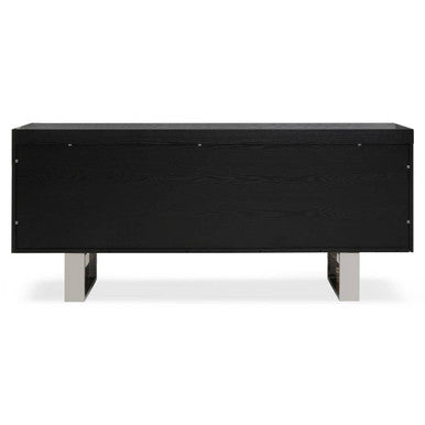 Orsina Ulmus Black Elm Wood Sideboard – Modern 3-Drawer Storage Cabinet