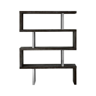 Orsina Ulmus 4-Tier Industrial Bookshelf | Black Elm Wood & Metal