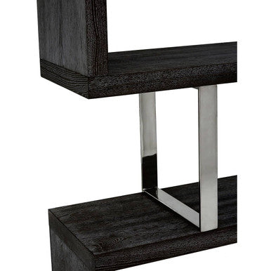 Orsina Ulmus 4-Tier Industrial Bookshelf | Black Elm Wood & Metal