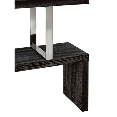 Orsina Ulmus 4-Tier Industrial Bookshelf | Black Elm Wood & Metal