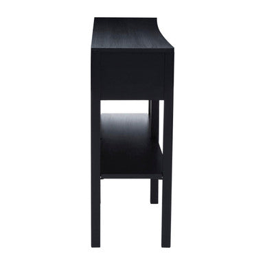 Orsina Corso Black Console Table with 2 Rattan Drawers and Shelf