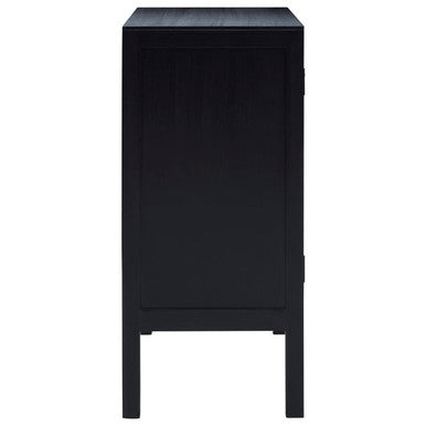Orsina Corso Black Sideboard | Two Rattan Doors & Woven Cane Storage