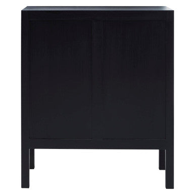 Orsina Corso Black Sideboard | Two Rattan Doors & Woven Cane Storage