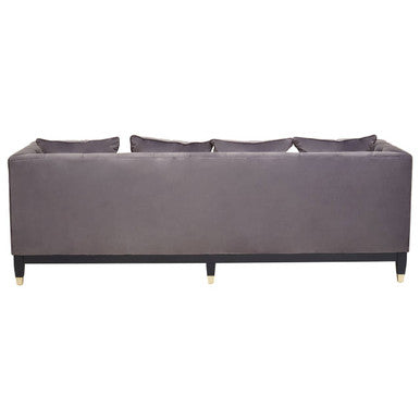 Orsina Sefira 3-Seater Fabric Sofa – Viola Pirate Grey Button Tufted