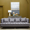 Orsina Sefira 3-Seater Fabric Sofa – Viola Pirate Grey Button Tufted