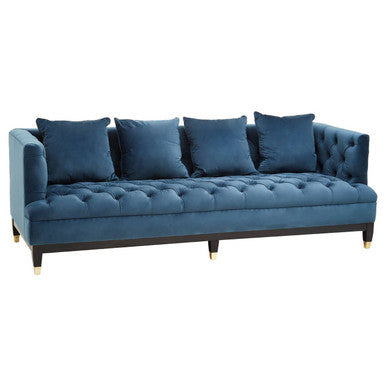 Orsina Sefira 3 Seater Navy Fabric Sofa – Tufted Modern Couch