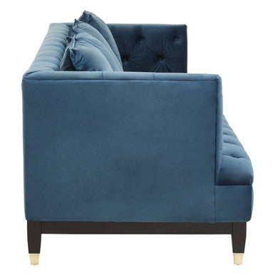 Orsina Sefira 3 Seater Navy Fabric Sofa – Tufted Modern Couch