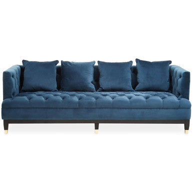Orsina Sefira 3 Seater Navy Fabric Sofa – Tufted Modern Couch