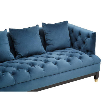 Orsina Sefira 3 Seater Navy Fabric Sofa – Tufted Modern Couch