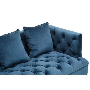 Orsina Sefira 3 Seater Navy Fabric Sofa – Tufted Modern Couch