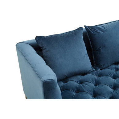 Orsina Sefira 3 Seater Navy Fabric Sofa – Tufted Modern Couch