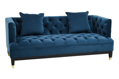 Orsina Sefira 2 Seater Navy Fabric Sofa | Tufted Modern Loveseat