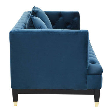 Orsina Sefira 2 Seater Navy Fabric Sofa | Tufted Modern Loveseat