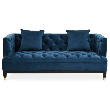 Orsina Sefira 2 Seater Navy Fabric Sofa | Tufted Modern Loveseat