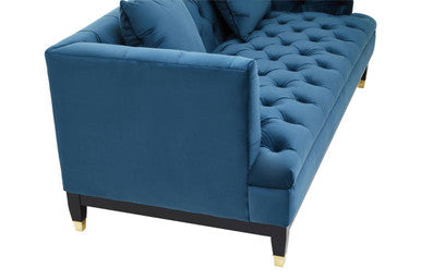 Orsina Sefira 2 Seater Navy Fabric Sofa | Tufted Modern Loveseat