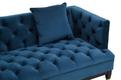 Orsina Sefira 2 Seater Navy Fabric Sofa | Tufted Modern Loveseat