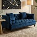 Orsina Sefira 2 Seater Navy Fabric Sofa | Tufted Modern Loveseat