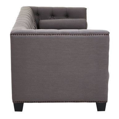 Orsina Surina 3 Seater Grey Fabric Sofa | Tufted Modern Classic Lounge