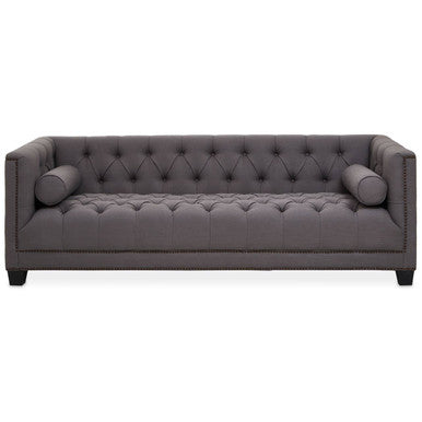 Orsina Surina 3 Seater Grey Fabric Sofa | Tufted Modern Classic Lounge