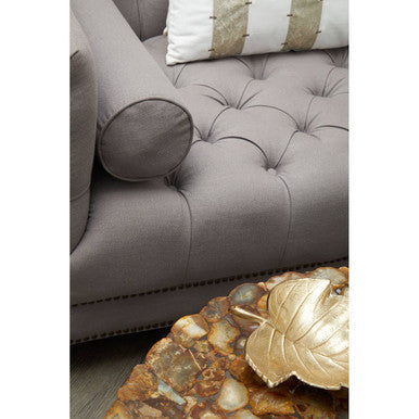 Orsina Surina 3 Seater Grey Fabric Sofa | Tufted Modern Classic Lounge