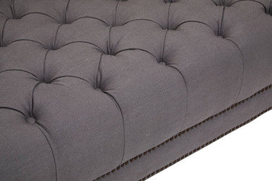 Orsina Surina 3 Seater Grey Fabric Sofa | Tufted Modern Classic Lounge