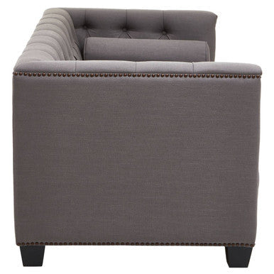 Orsina Surina 2 Seater Grey Fabric Sofa – Tufted Compact Couch
