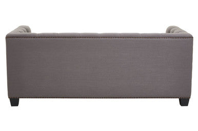 Orsina Surina 2 Seater Grey Fabric Sofa – Tufted Compact Couch