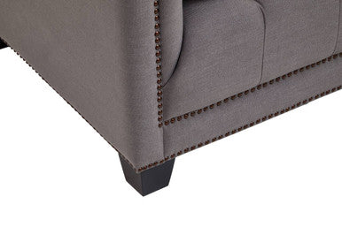 Orsina Surina 2 Seater Grey Fabric Sofa – Tufted Compact Couch