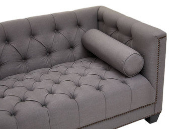 Orsina Surina 2 Seater Grey Fabric Sofa – Tufted Compact Couch