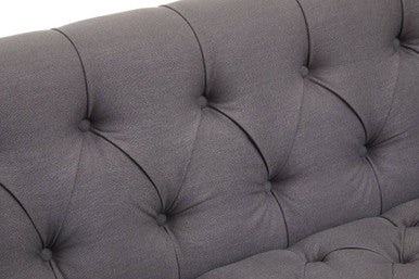 Orsina Surina 2 Seater Grey Fabric Sofa – Tufted Compact Couch