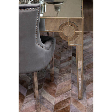Orsina Richmond Grey Velvet Dining Chair – Tufted Button Back Seat