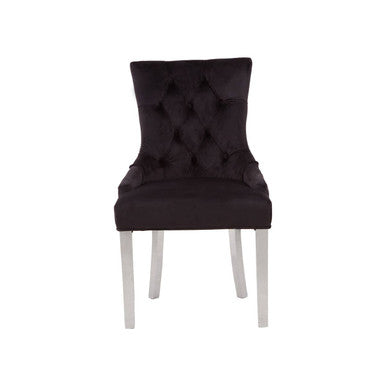 Orsina Richmond Black Velvet Dining Chair | Tufted Luxury Seating