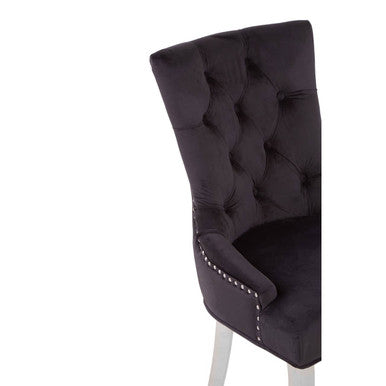 Orsina Richmond Black Velvet Dining Chair | Tufted Luxury Seating