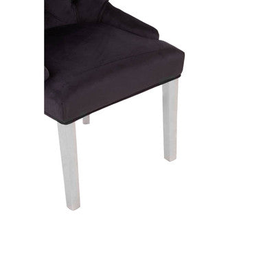 Orsina Richmond Black Velvet Dining Chair | Tufted Luxury Seating