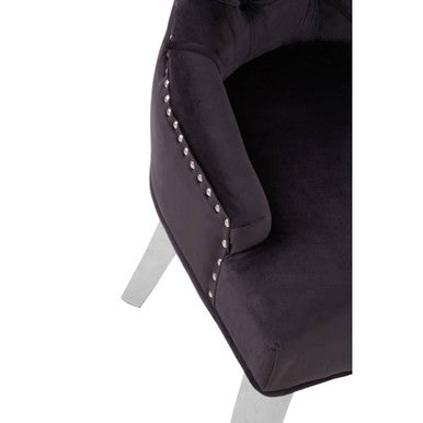 Orsina Richmond Black Velvet Dining Chair | Tufted Luxury Seating