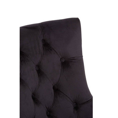 Orsina Richmond Black Velvet Dining Chair | Tufted Luxury Seating
