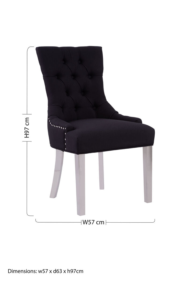 Orsina Richmond Black Dining Chair | Tufted Upholstered Seating