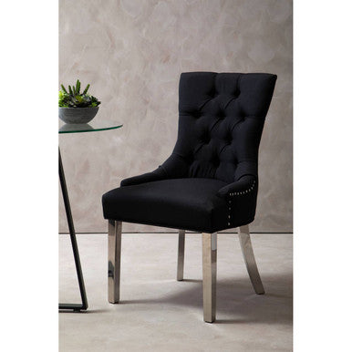 Orsina Richmond Black Dining Chair | Tufted Upholstered Seating