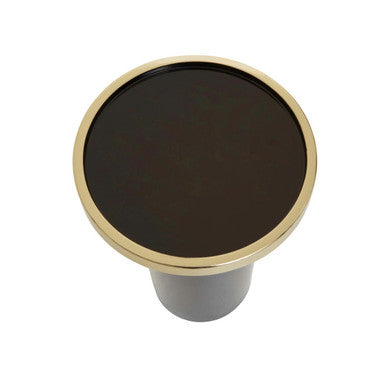 Orsina Elva Art Deco Metal Side Table – Gold and Black Accent Table