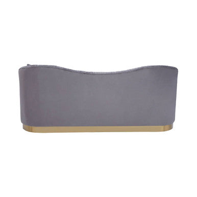 Orsina Franza 3 Seater Grey Velvet Sofa – Pleated Modern Glam Couch