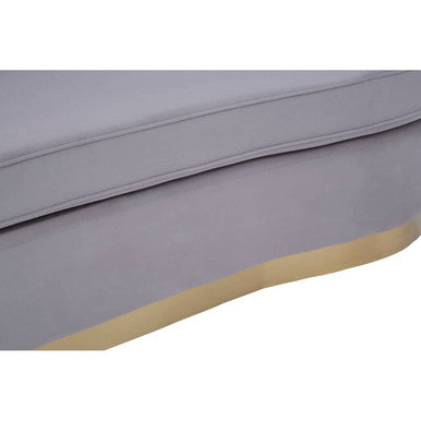 Orsina Franza 3 Seater Grey Velvet Sofa – Pleated Modern Glam Couch