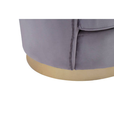 Orsina Franza 3 Seater Grey Velvet Sofa – Pleated Modern Glam Couch